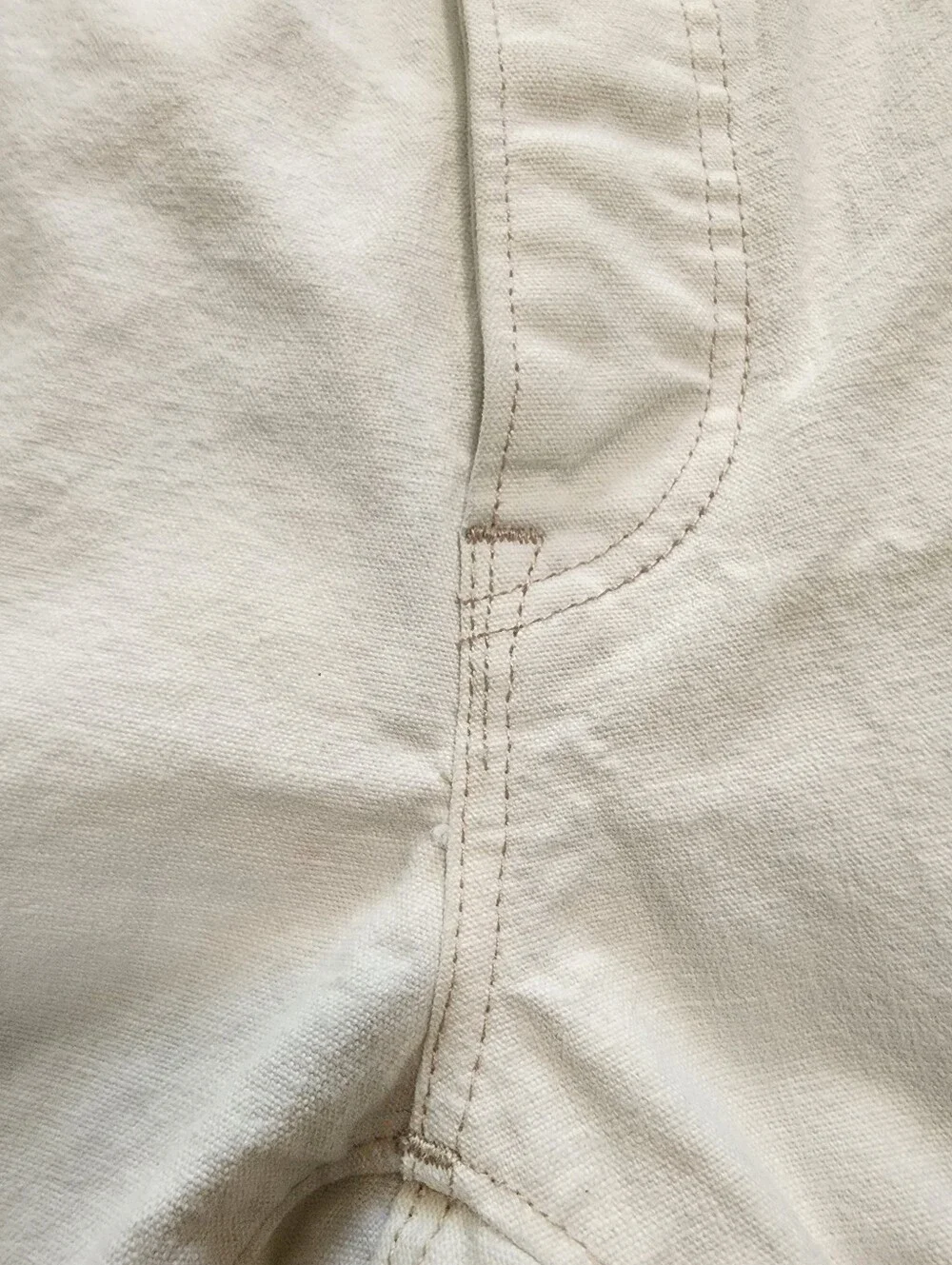 J.Crew 5 Pocket White Cotton Jeans Navy Contrast Stitch Button Front Fly 32 x 30